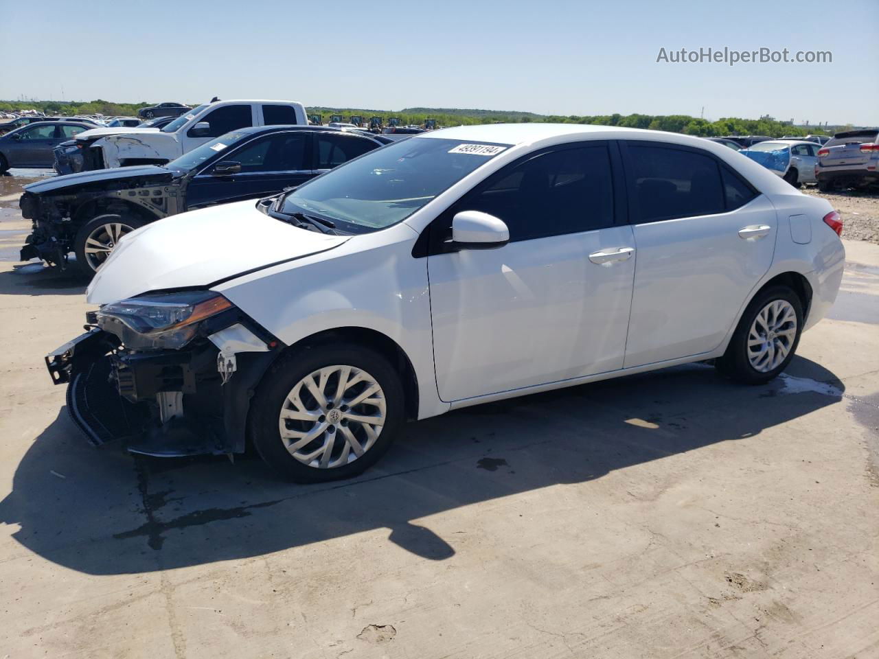 2019 Toyota Corolla L White vin: 5YFBURHE3KP897809