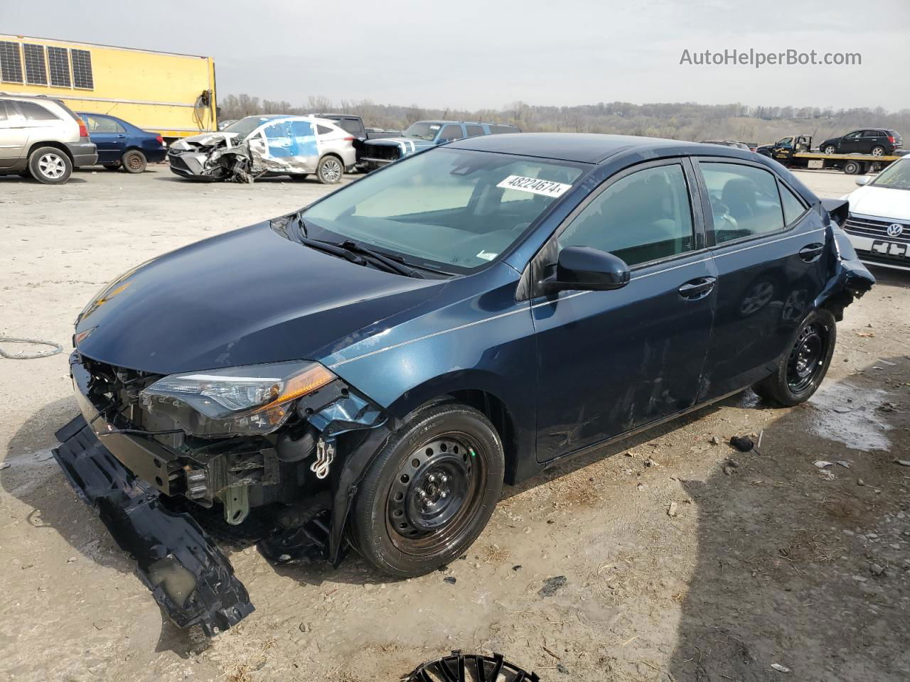 2019 Toyota Corolla L Синий vin: 5YFBURHE3KP932607