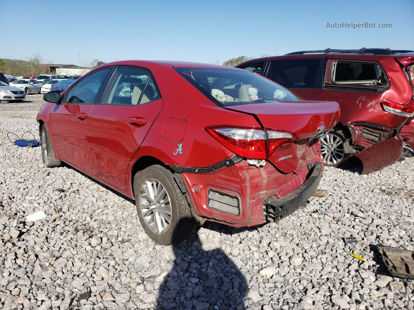 2014 Toyota Corolla L Красный vin: 5YFBURHE4EP089540