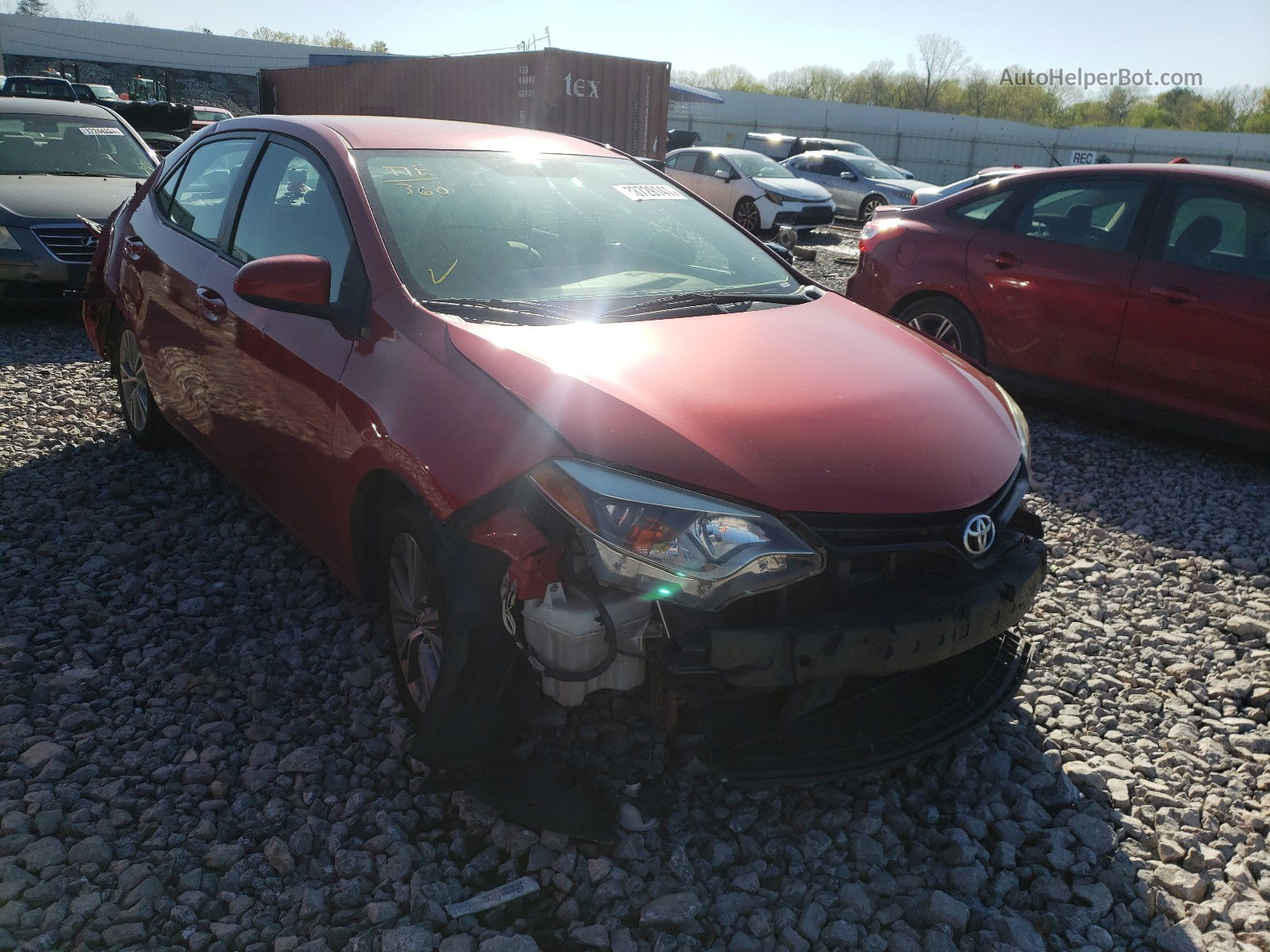 2014 Toyota Corolla L Red vin: 5YFBURHE4EP089540