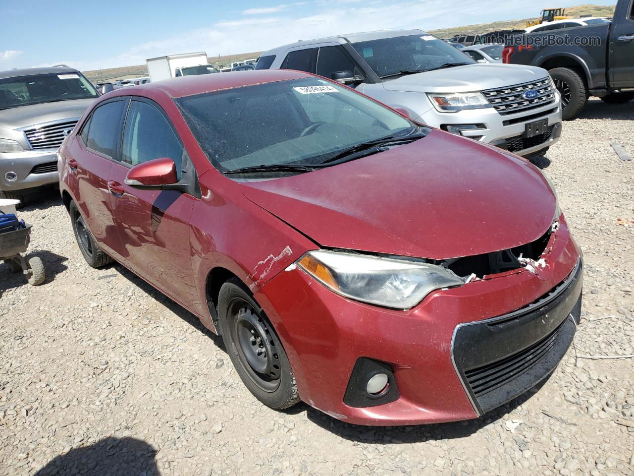 2014 Toyota Corolla L Burgundy vin: 5YFBURHE4EP127574