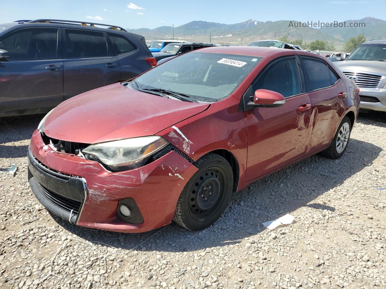 2014 Toyota Corolla L Burgundy vin: 5YFBURHE4EP127574