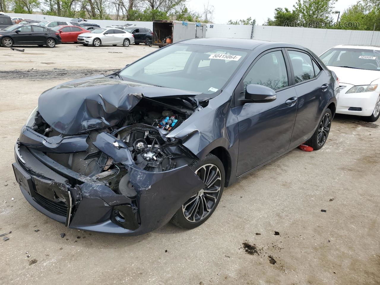 2015 Toyota Corolla L Blue vin: 5YFBURHE4FP187940