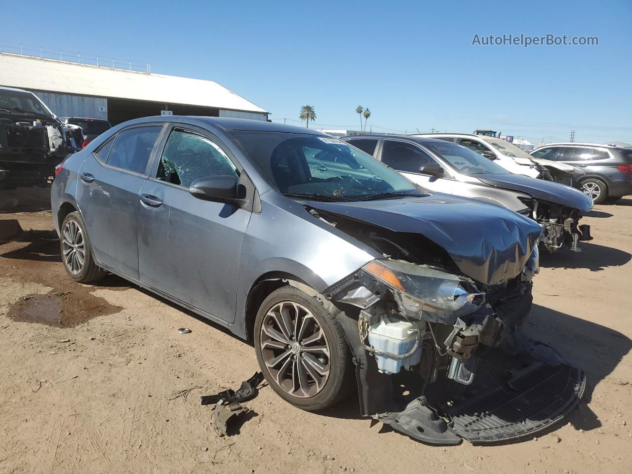 2015 Toyota Corolla L Серый vin: 5YFBURHE4FP208172