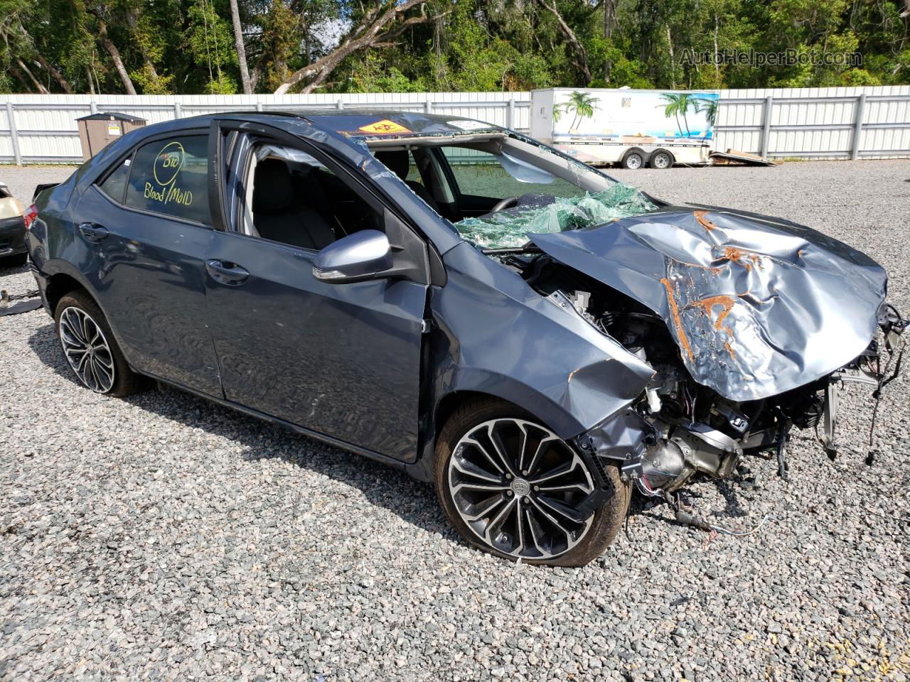 2015 Toyota Corolla L Blue vin: 5YFBURHE4FP247697