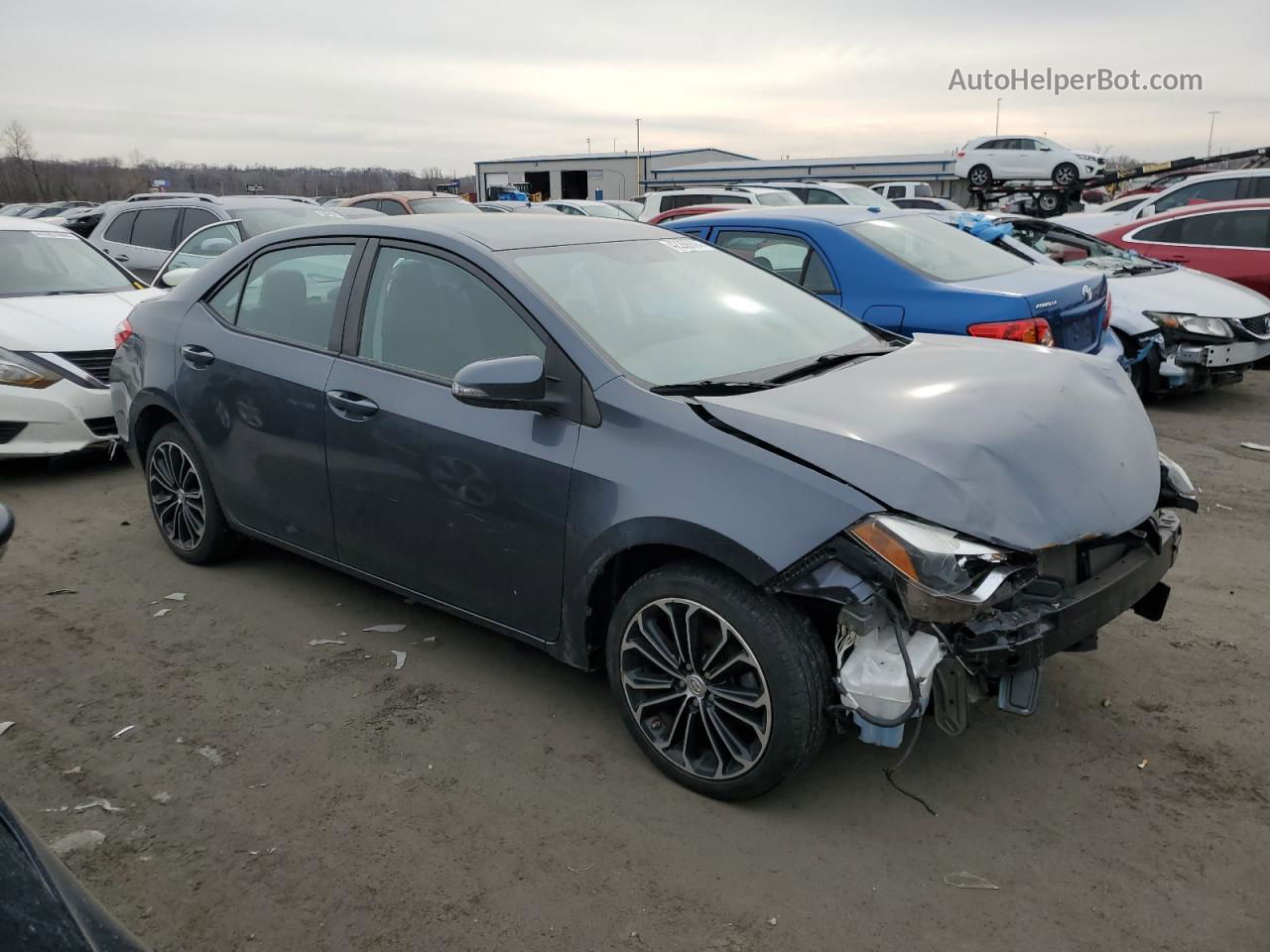 2015 Toyota Corolla L Blue vin: 5YFBURHE4FP277864