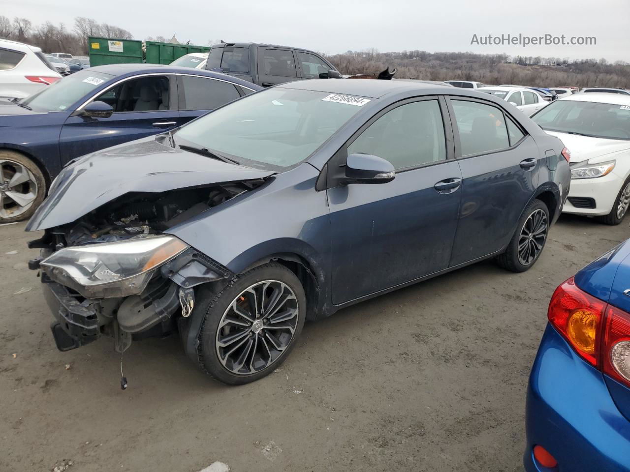 2015 Toyota Corolla L Blue vin: 5YFBURHE4FP277864