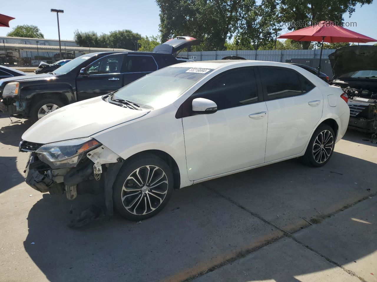 2016 Toyota Corolla L White vin: 5YFBURHE4GP394443