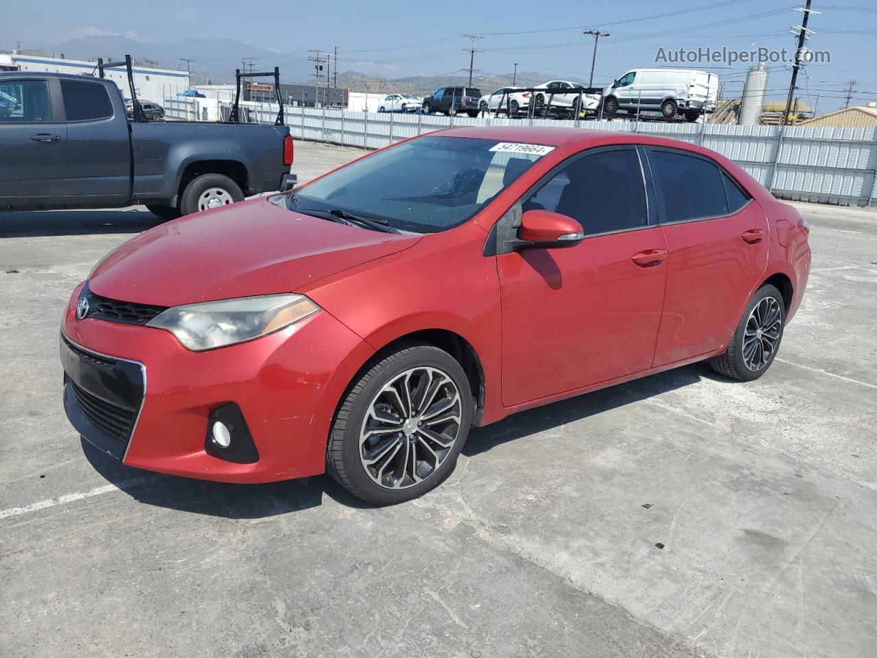 2016 Toyota Corolla L Red vin: 5YFBURHE4GP457010