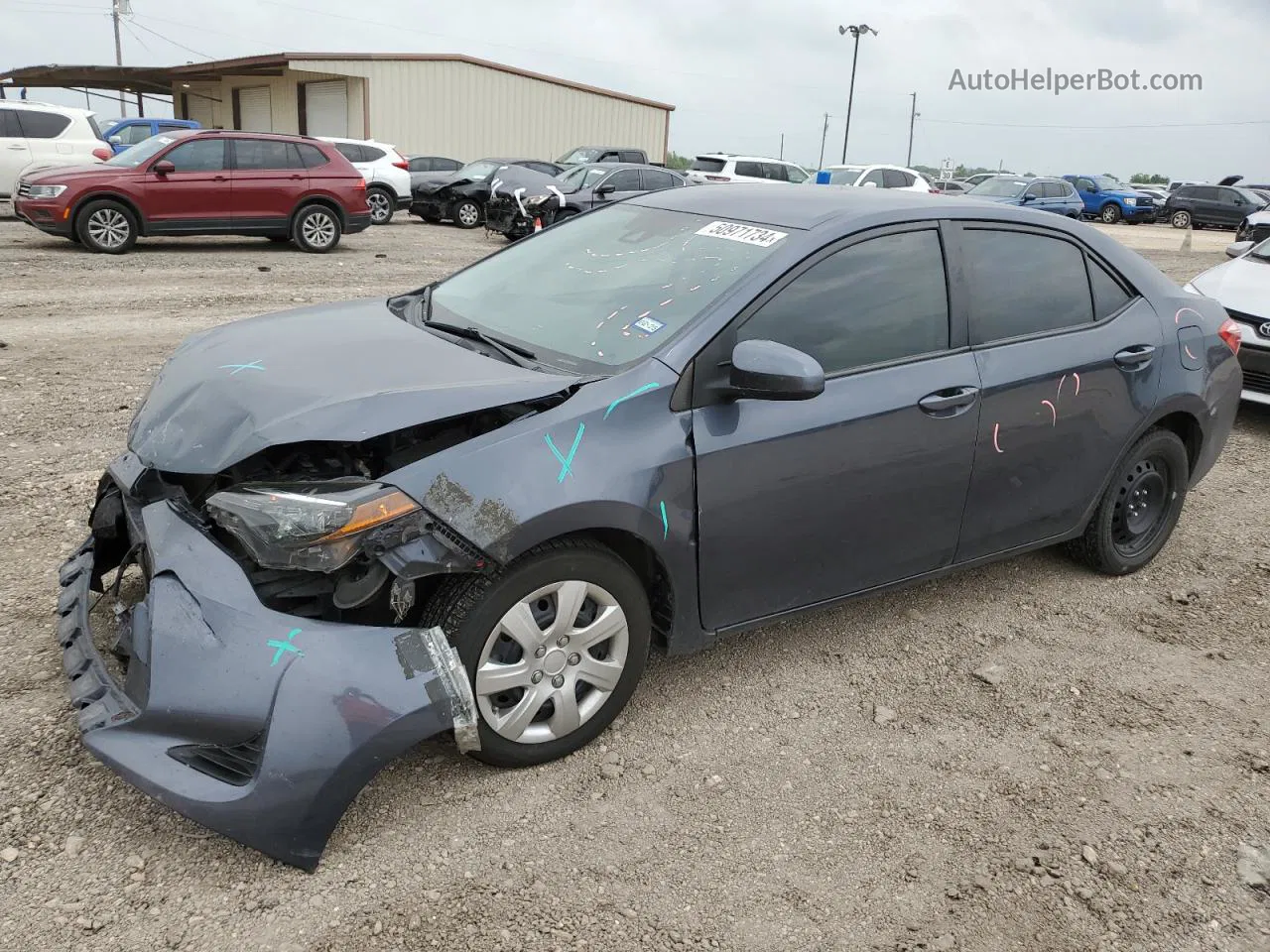 2019 Toyota Corolla L Blue vin: 5YFBURHE4KP883482