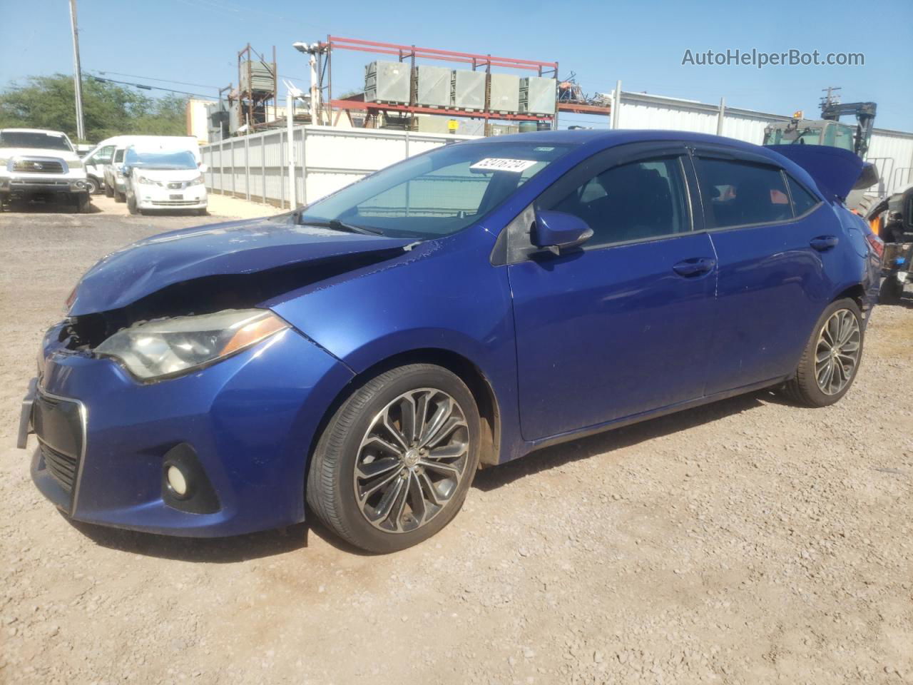 2014 Toyota Corolla L Blue vin: 5YFBURHE5EP002065