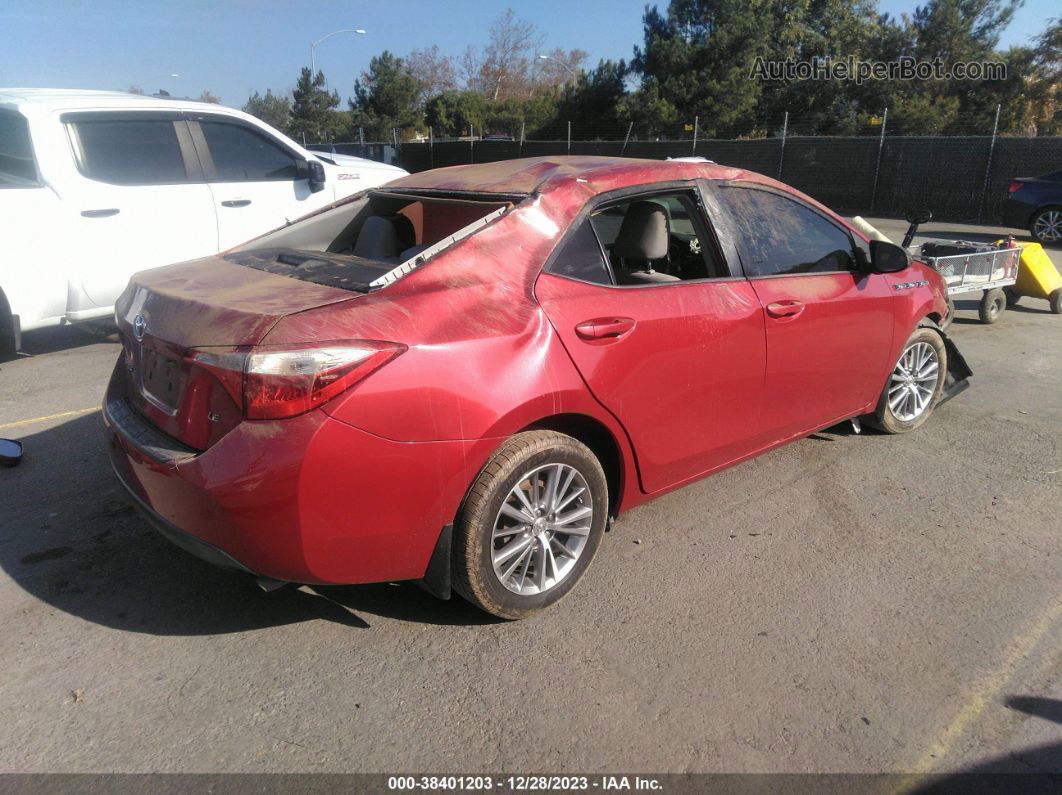 2015 Toyota Corolla Le Plus Red vin: 5YFBURHE5FP225126