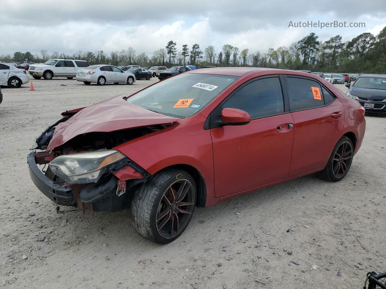 2015 Toyota Corolla L Red vin: 5YFBURHE5FP317840