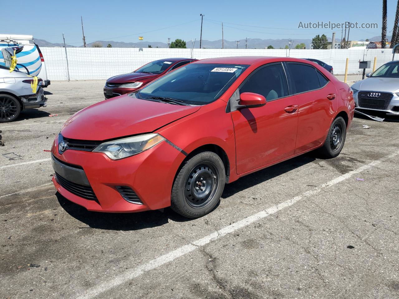 2015 Toyota Corolla L Red vin: 5YFBURHE5FP362759