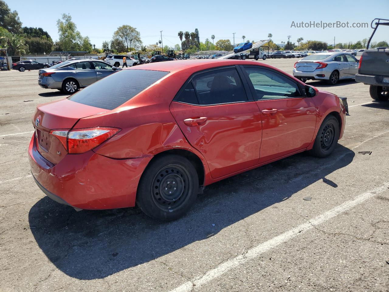 2015 Toyota Corolla L Red vin: 5YFBURHE5FP362759