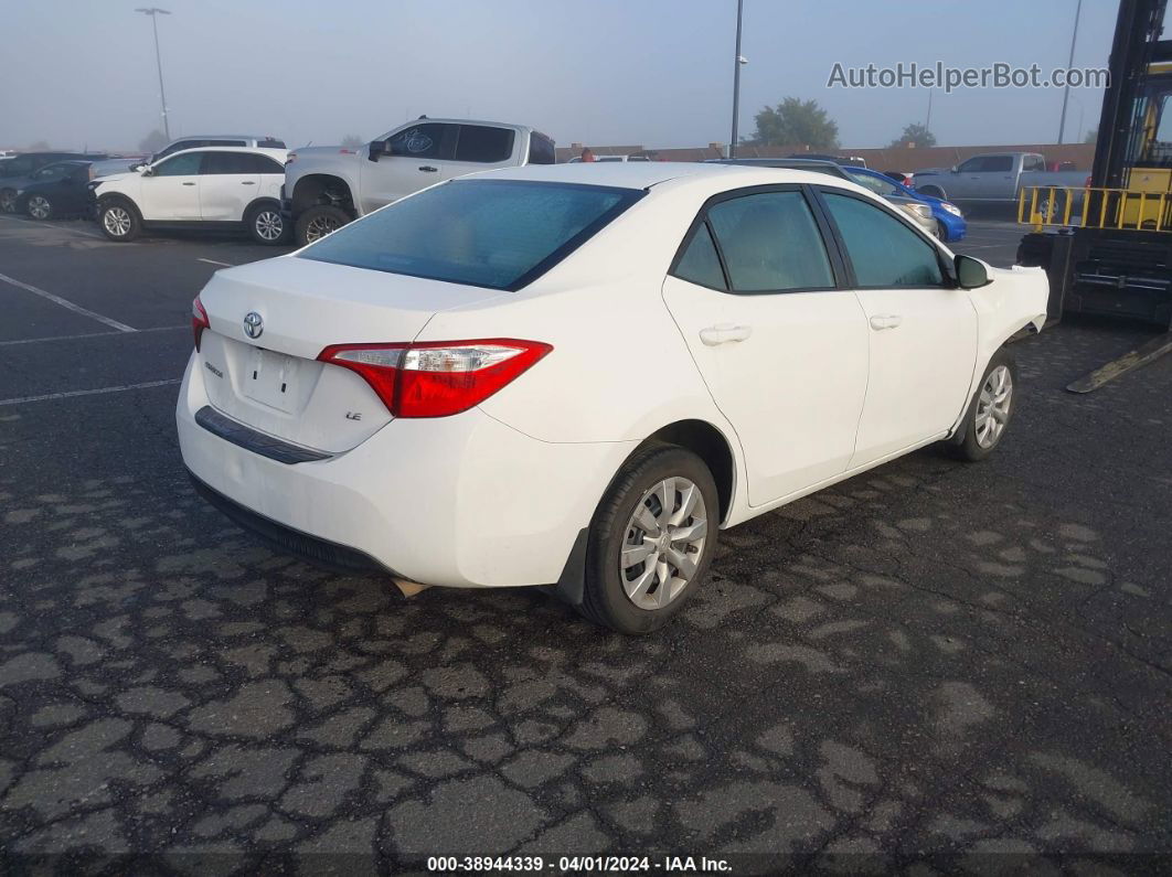 2016 Toyota Corolla Le White vin: 5YFBURHE5GP403053