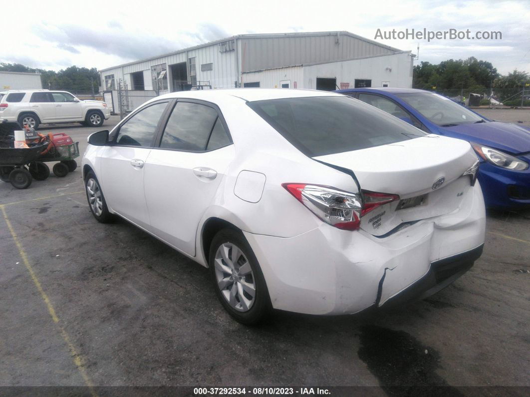 2016 Toyota Corolla Le Белый vin: 5YFBURHE5GP513309