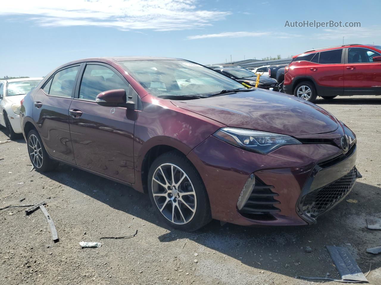 2017 Toyota Corolla L Red vin: 5YFBURHE5HP628283