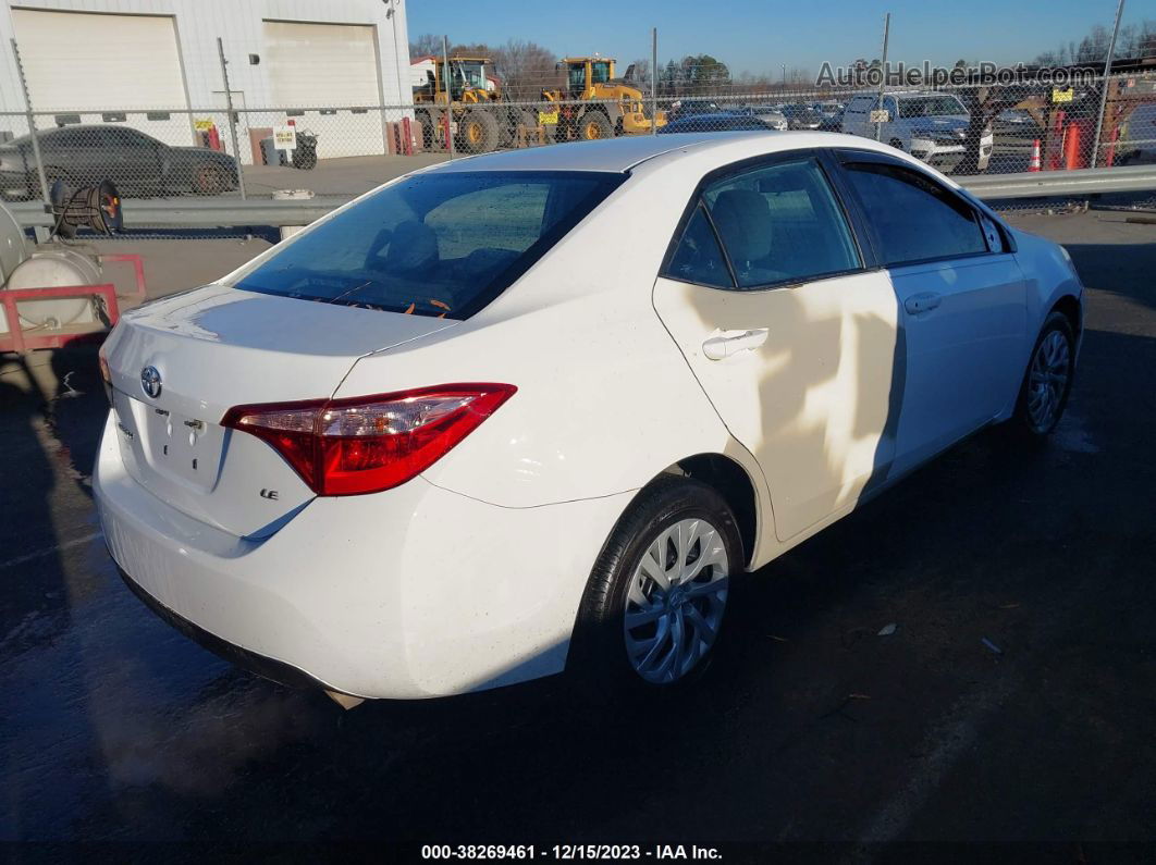 2019 Toyota Corolla Le White vin: 5YFBURHE5KP938862