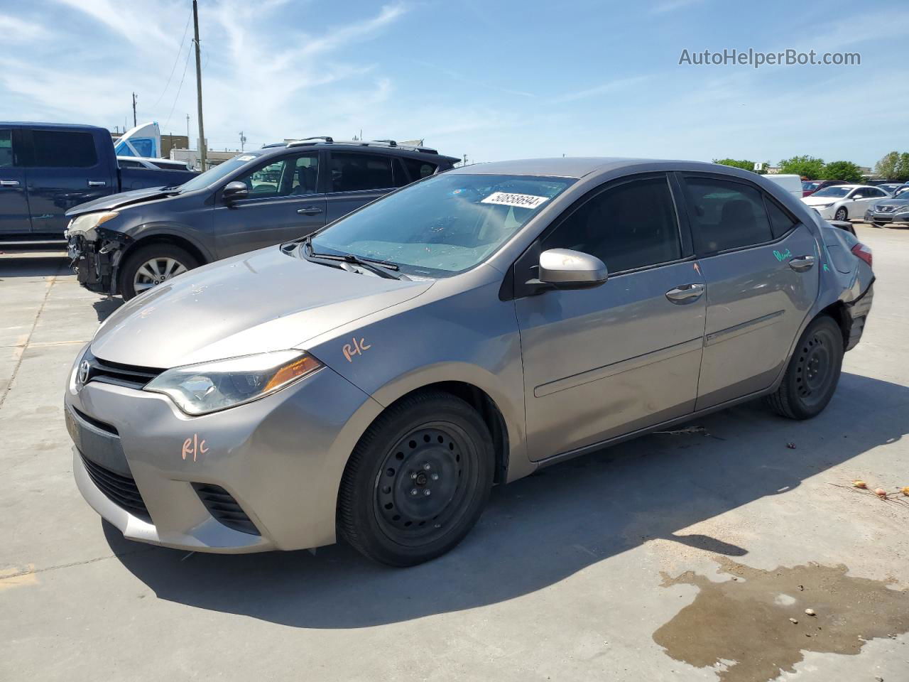 2014 Toyota Corolla L Серый vin: 5YFBURHE6EP037519