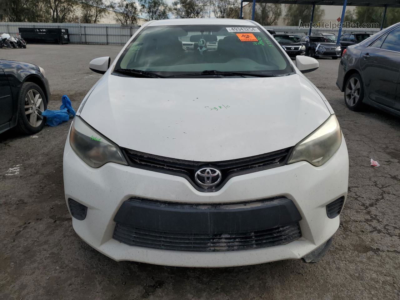 2014 Toyota Corolla L White vin: 5YFBURHE6EP090429