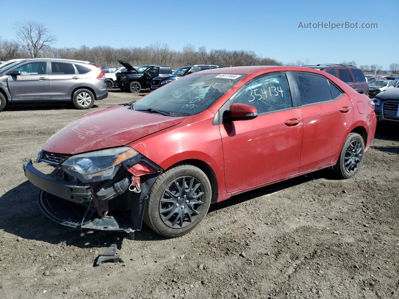 2015 Toyota Corolla L Red vin: 5YFBURHE6FP187034