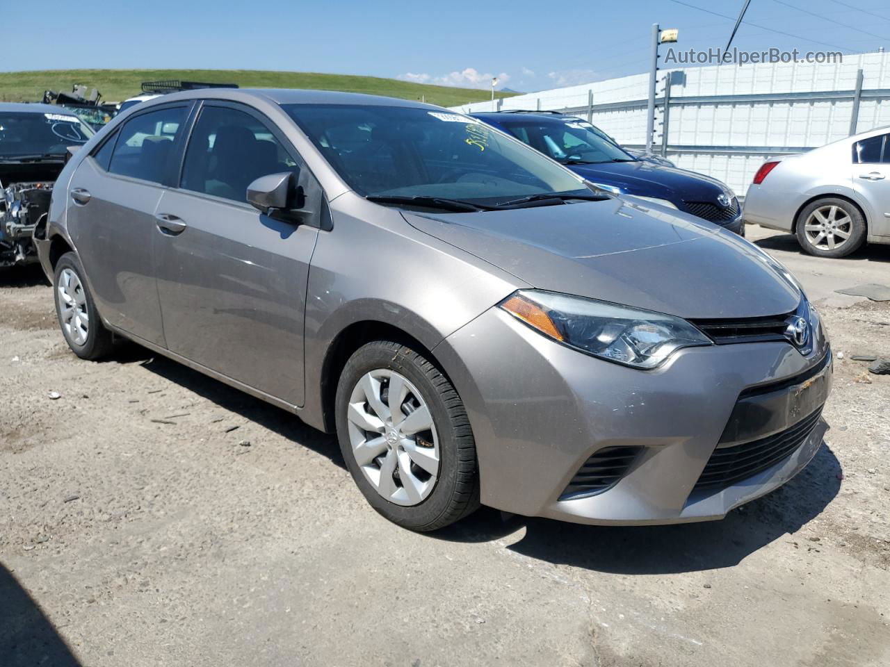 2015 Toyota Corolla L Gray vin: 5YFBURHE6FP224454