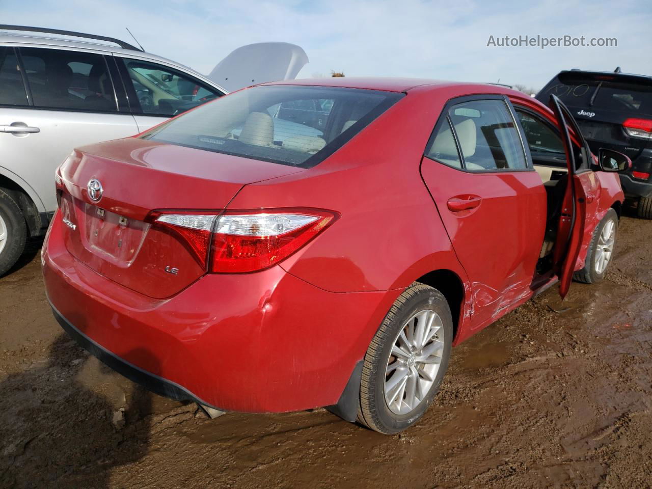 2015 Toyota Corolla L Red vin: 5YFBURHE6FP251766