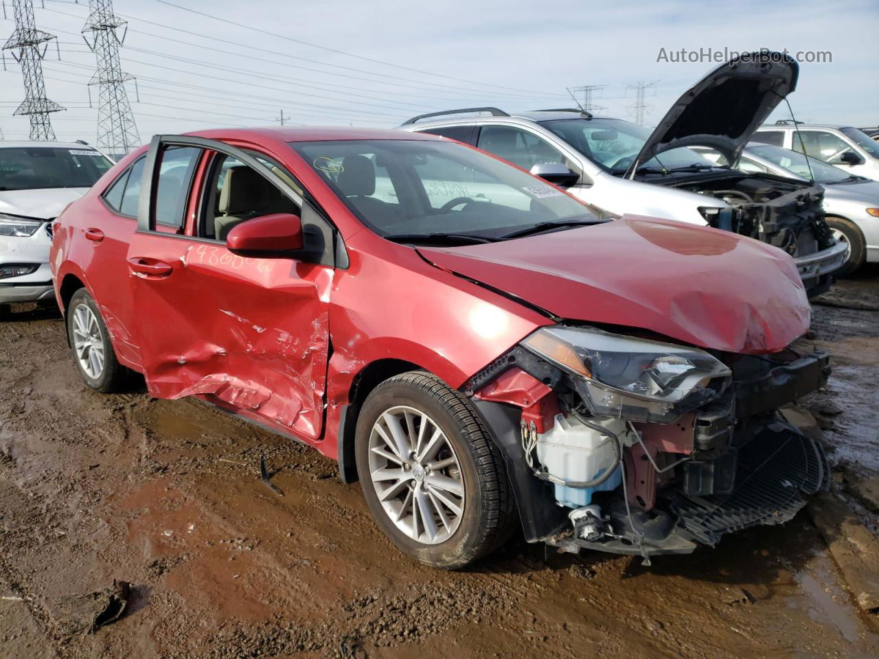 2015 Toyota Corolla L Red vin: 5YFBURHE6FP251766