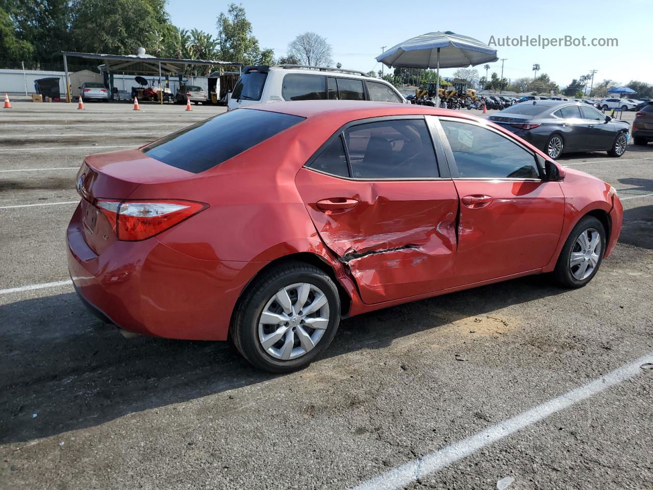 2016 Toyota Corolla L Red vin: 5YFBURHE6GP459843