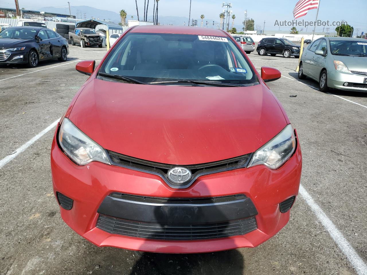 2016 Toyota Corolla L Red vin: 5YFBURHE6GP459843