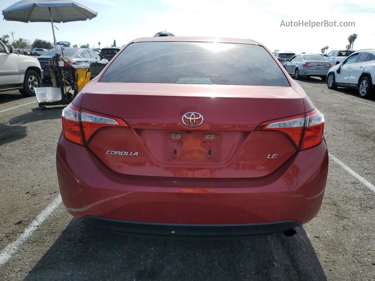 2016 Toyota Corolla L Red vin: 5YFBURHE6GP459843