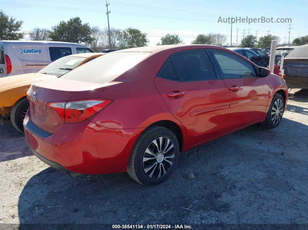 2016 Toyota Corolla Le Red vin: 5YFBURHE6GP526277