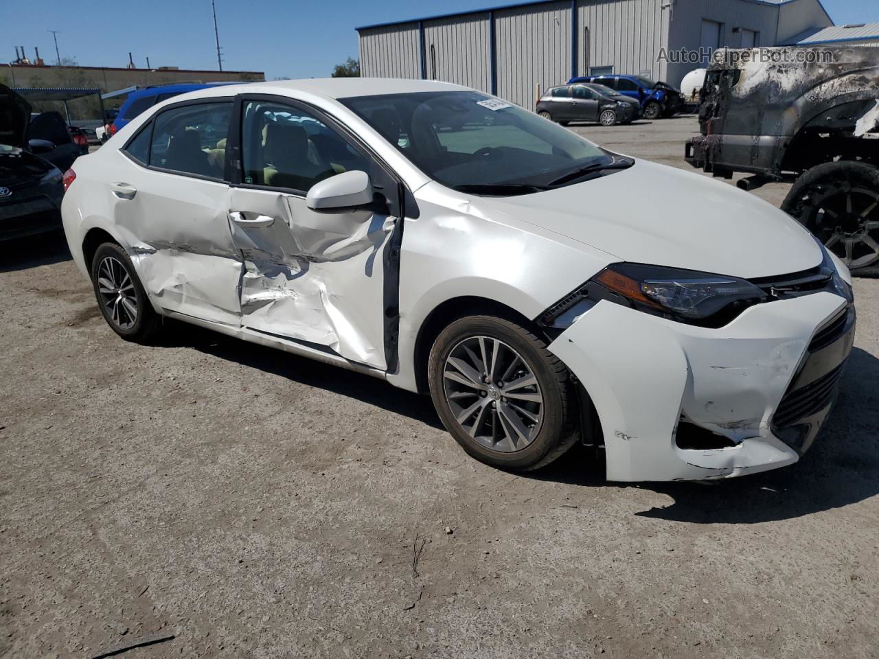 2017 Toyota Corolla L White vin: 5YFBURHE6HP575853