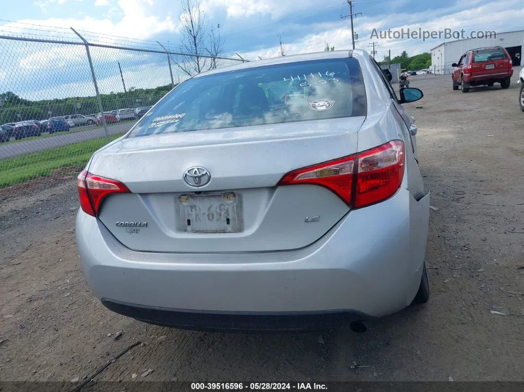 2019 Toyota Corolla Le Silver vin: 5YFBURHE6KP937770