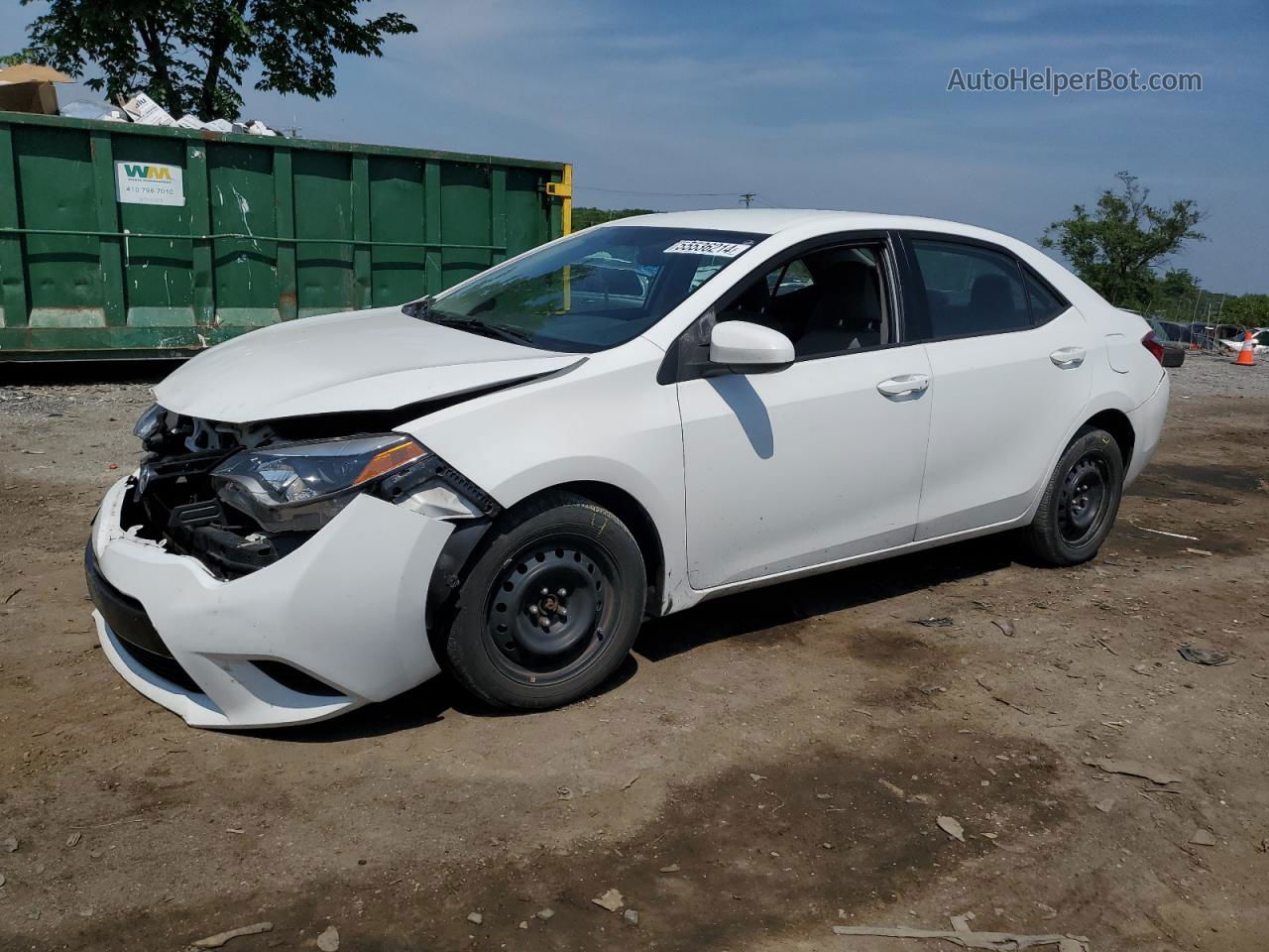 2014 Toyota Corolla L White vin: 5YFBURHE7EP036735