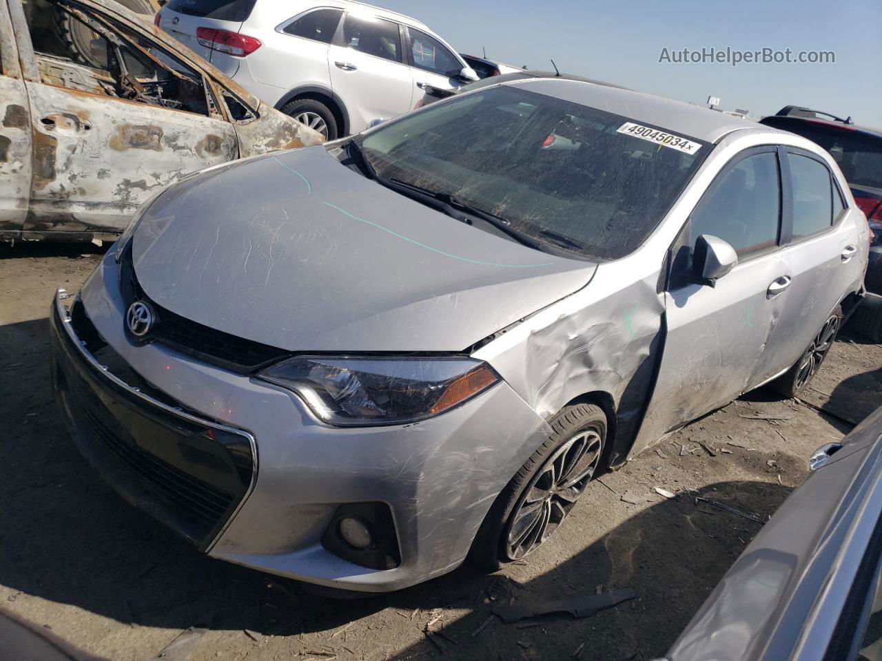 2014 Toyota Corolla L Silver vin: 5YFBURHE7EP059187