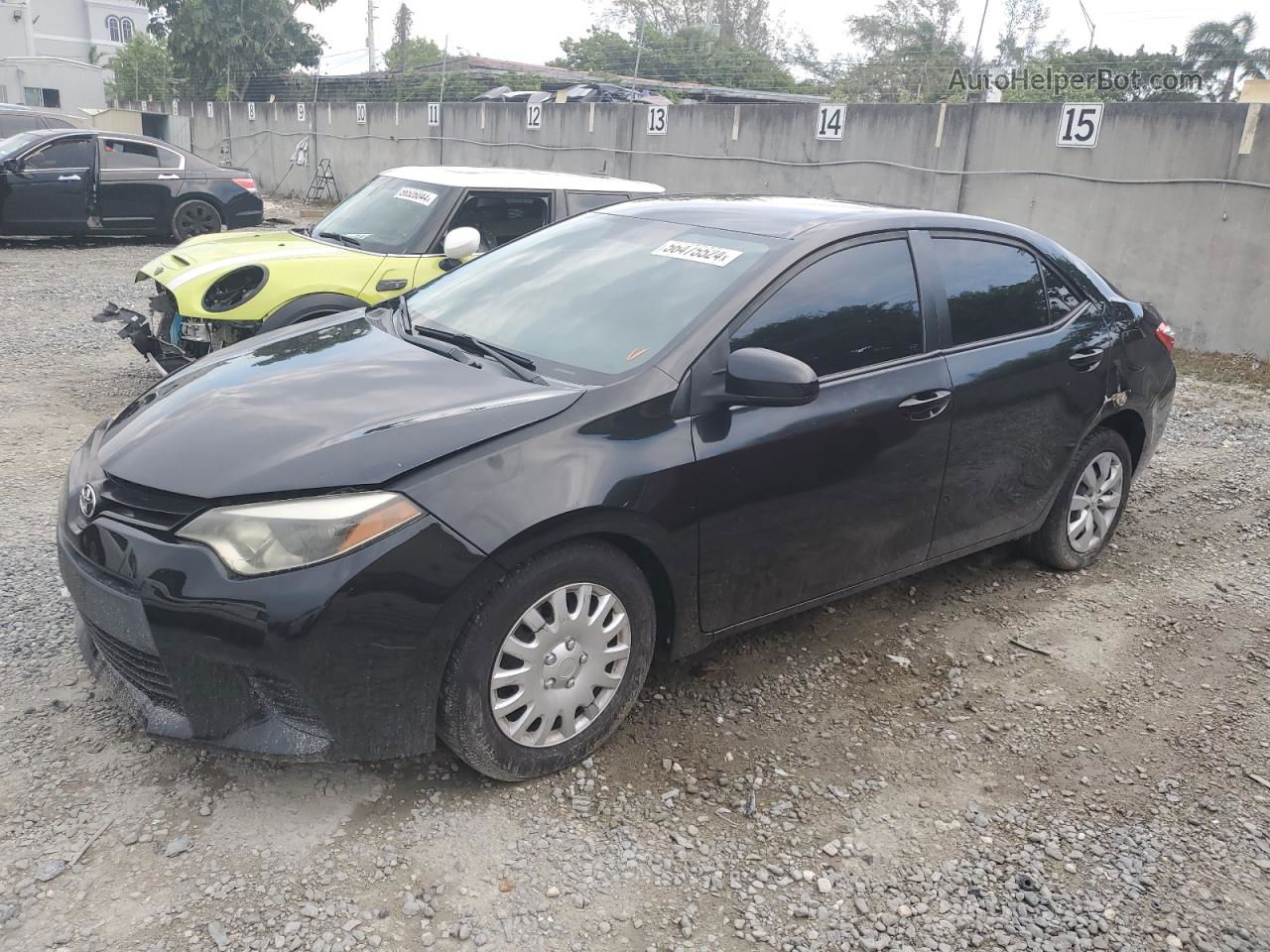 2014 Toyota Corolla L Black vin: 5YFBURHE7EP162416