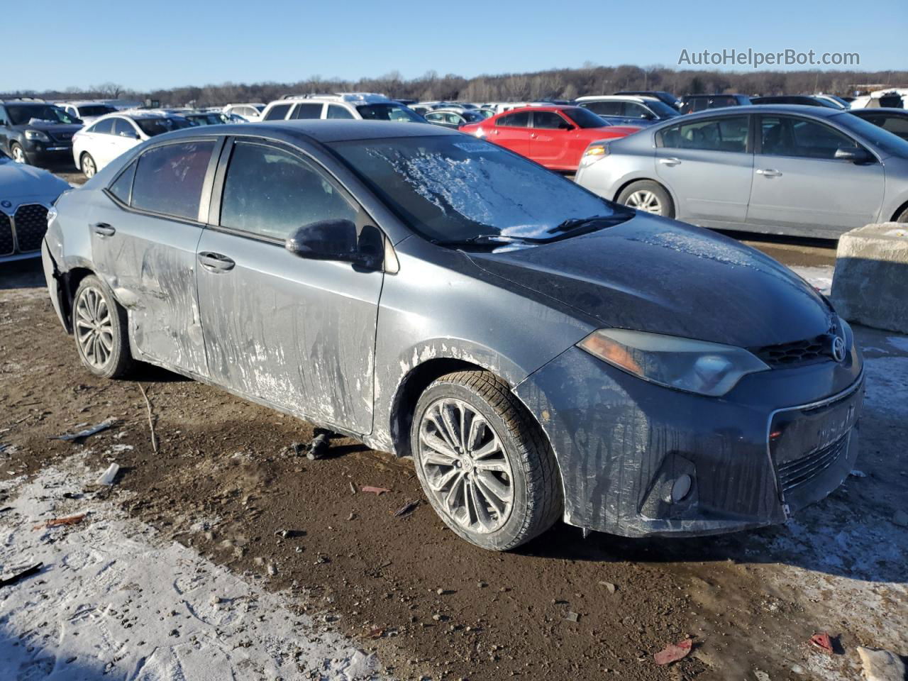 2014 Toyota Corolla L Blue vin: 5YFBURHE7EP168040