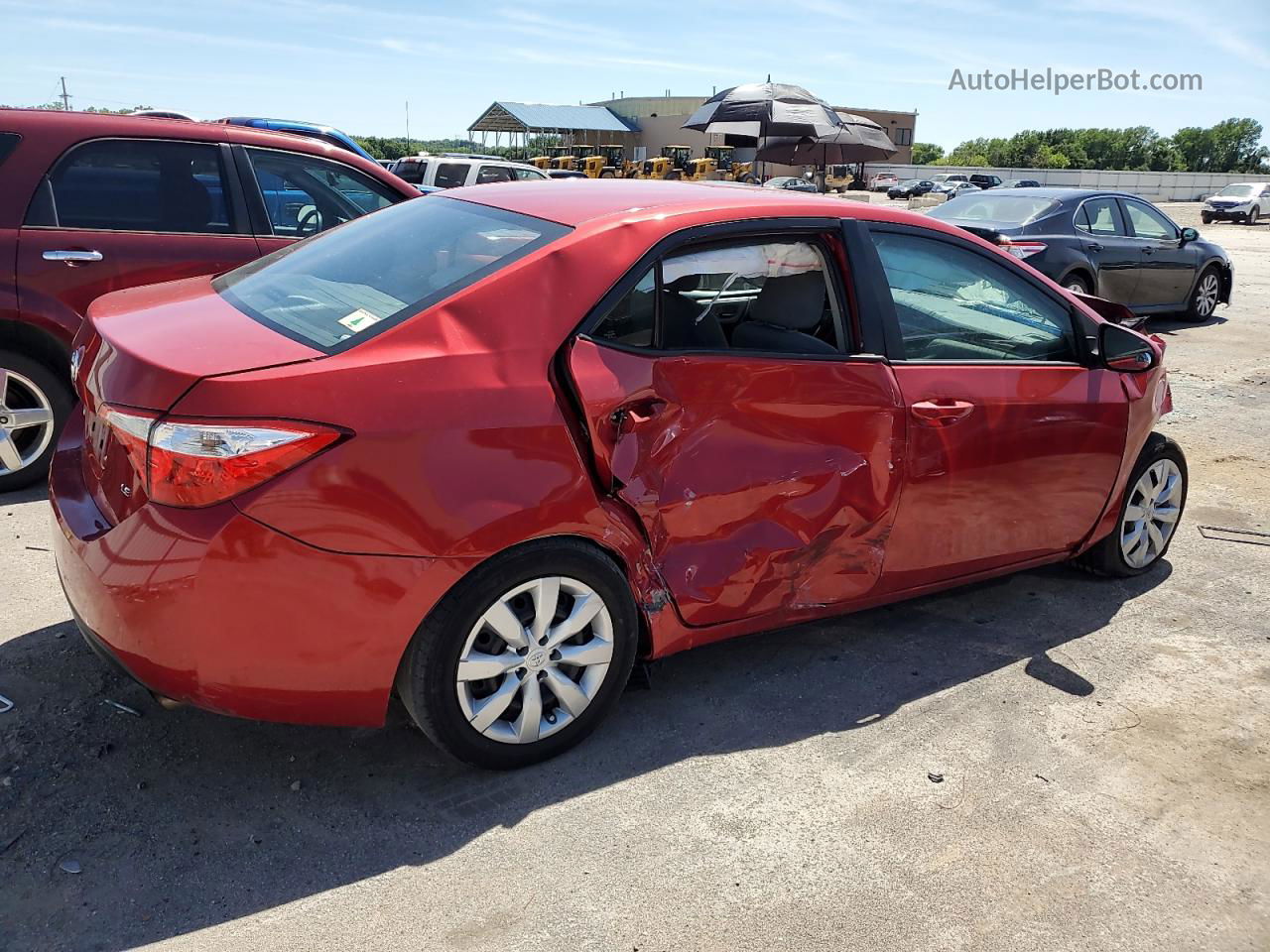 2015 Toyota Corolla L Red vin: 5YFBURHE7FP207324