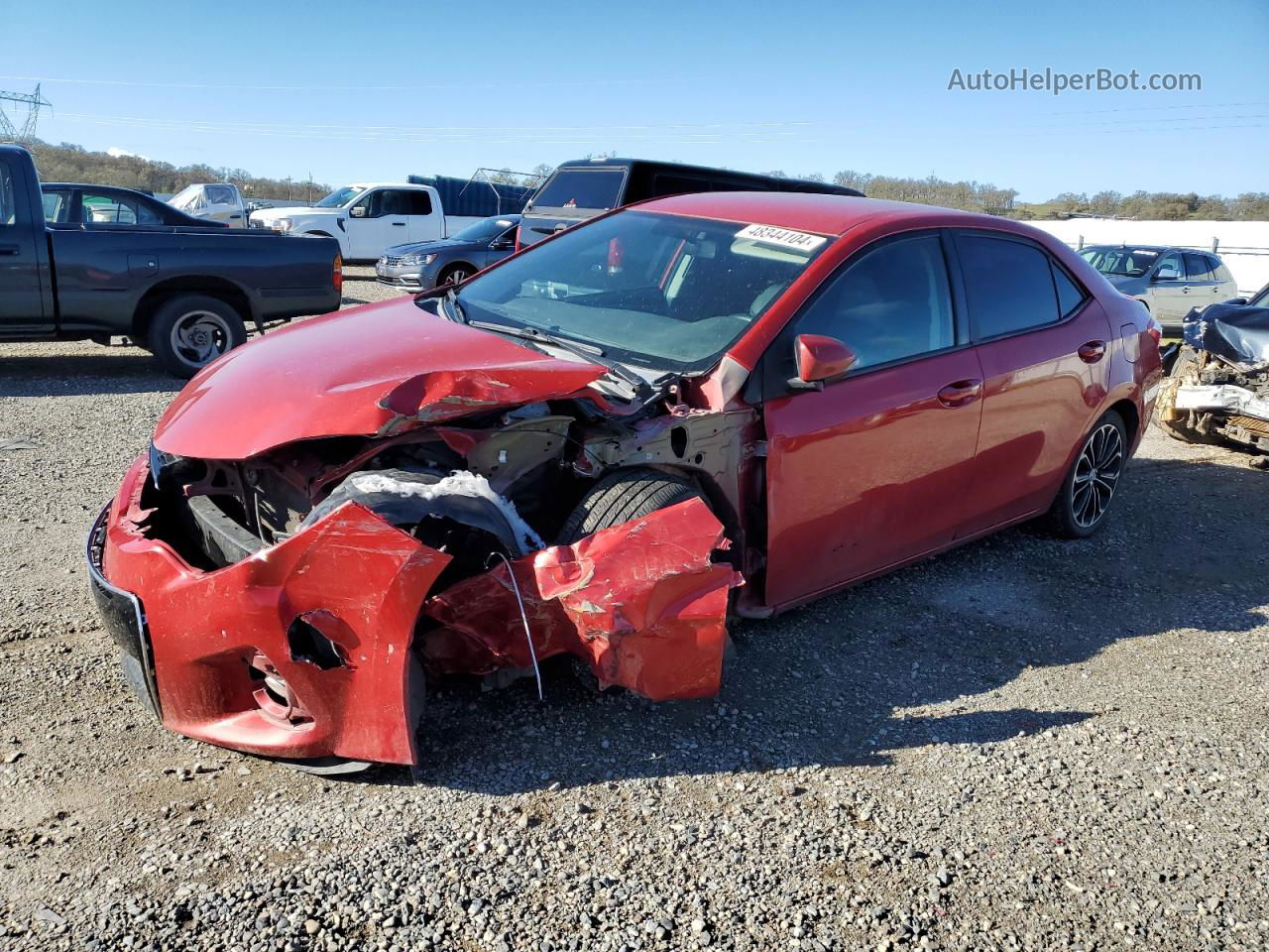 2015 Toyota Corolla L Red vin: 5YFBURHE7FP221613