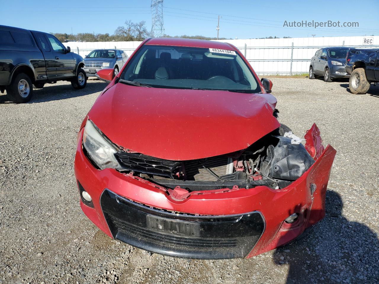 2015 Toyota Corolla L Red vin: 5YFBURHE7FP221613