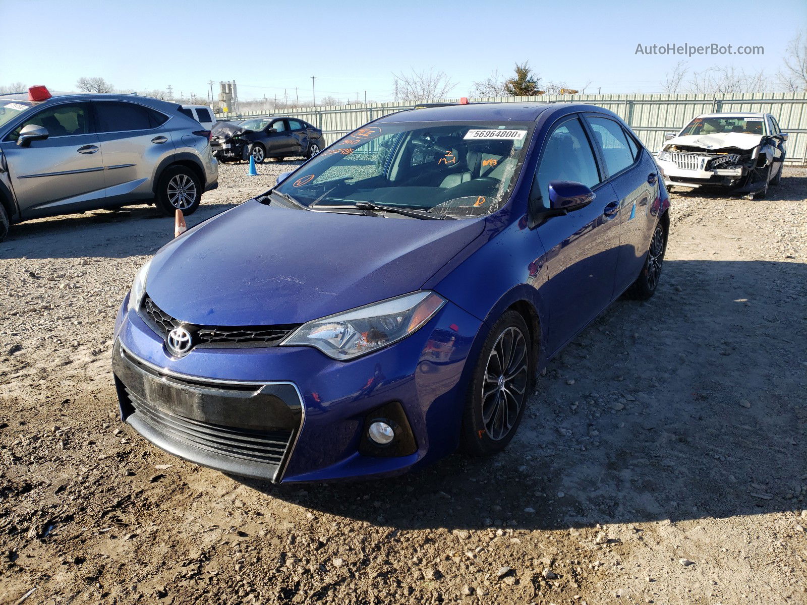 2015 Toyota Corolla L Blue vin: 5YFBURHE7FP255986