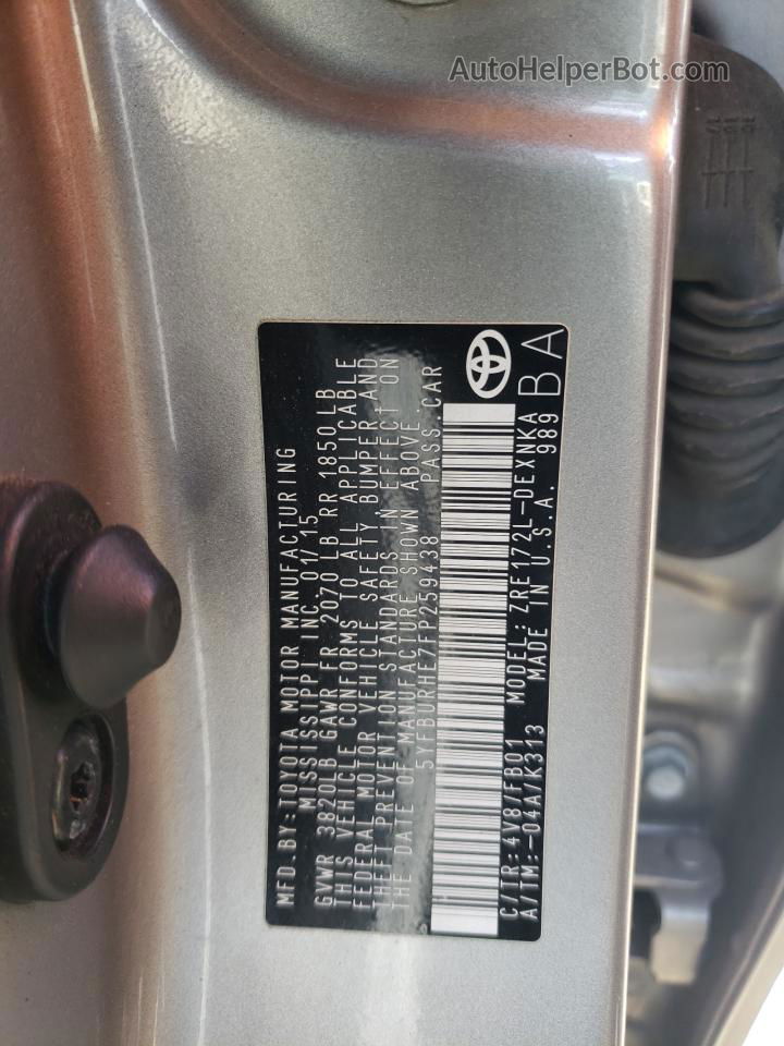 2015 Toyota Corolla L Золотой vin: 5YFBURHE7FP259438