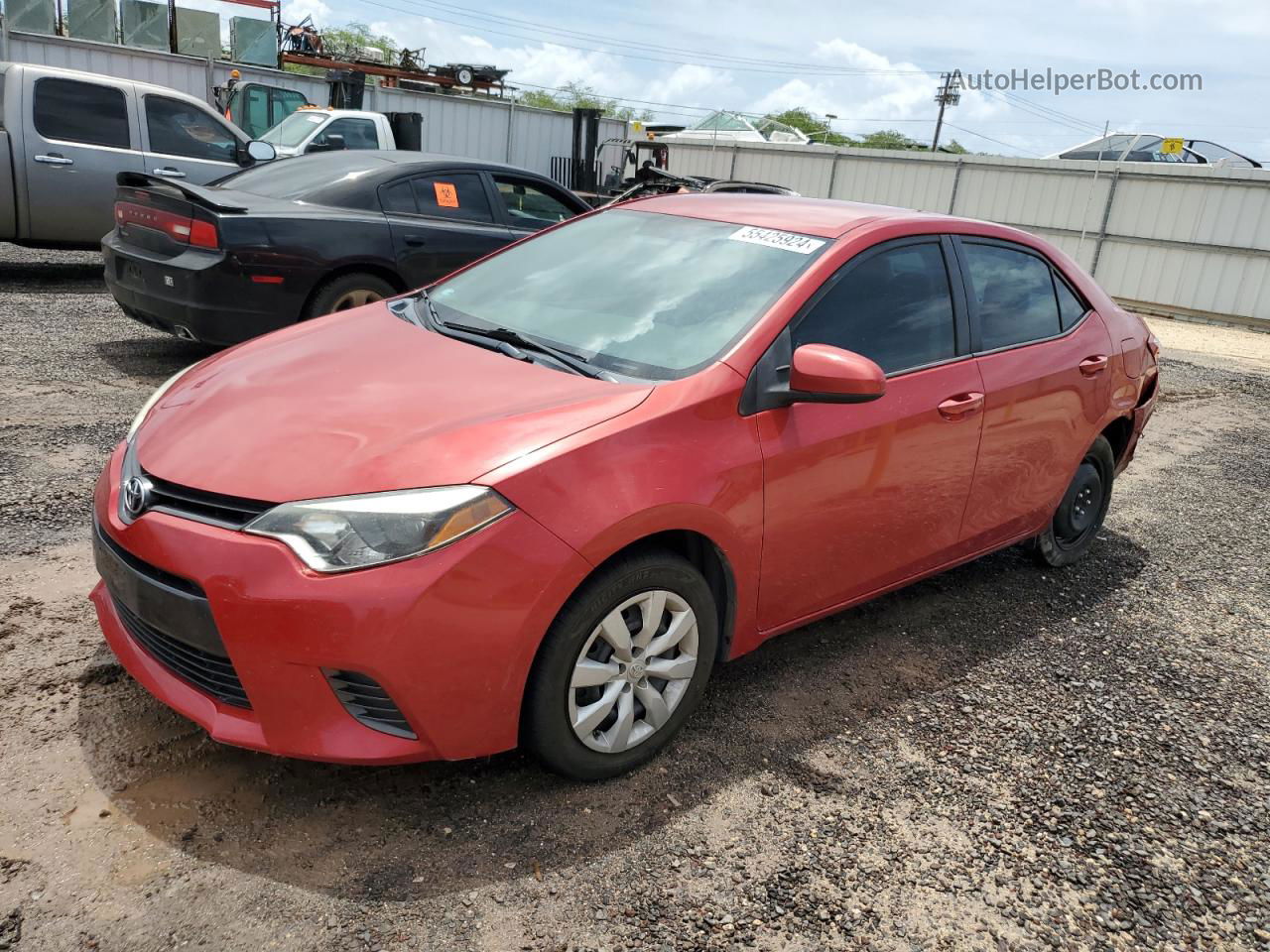 2015 Toyota Corolla L Red vin: 5YFBURHE7FP263330