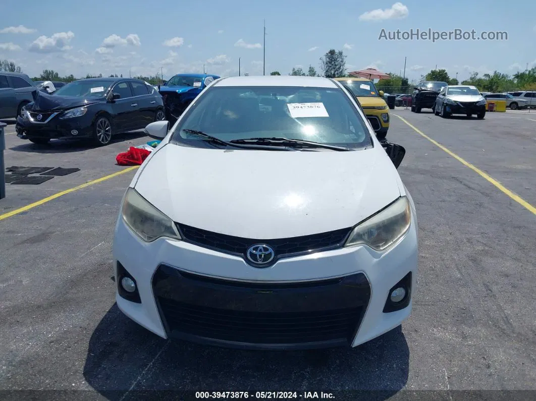 2015 Toyota Corolla S Plus White vin: 5YFBURHE7FP275641