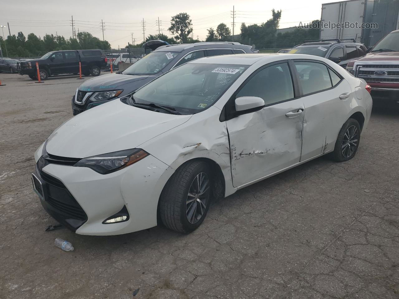 2017 Toyota Corolla L White vin: 5YFBURHE7HP576882