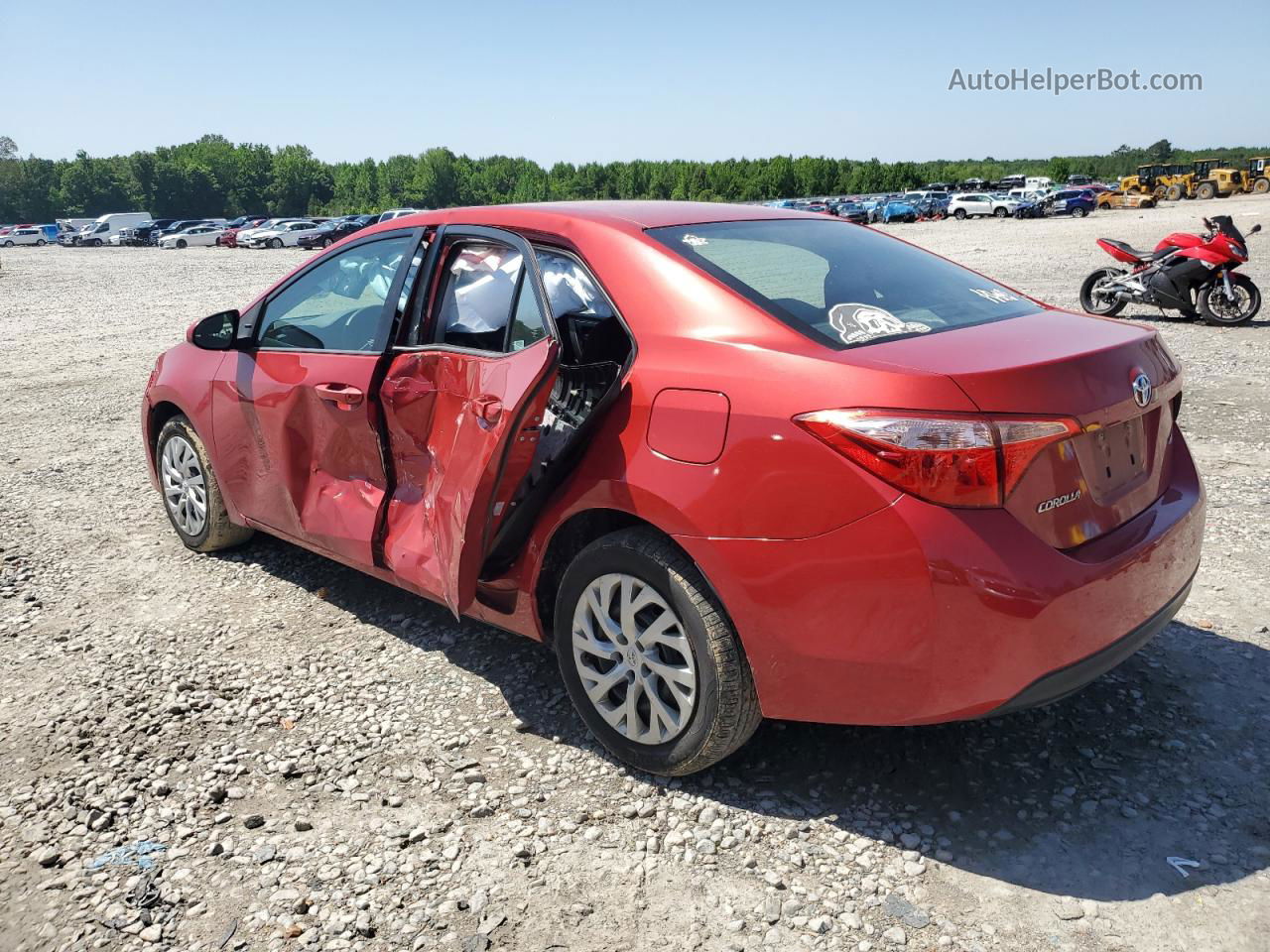 2017 Toyota Corolla L Red vin: 5YFBURHE7HP639124