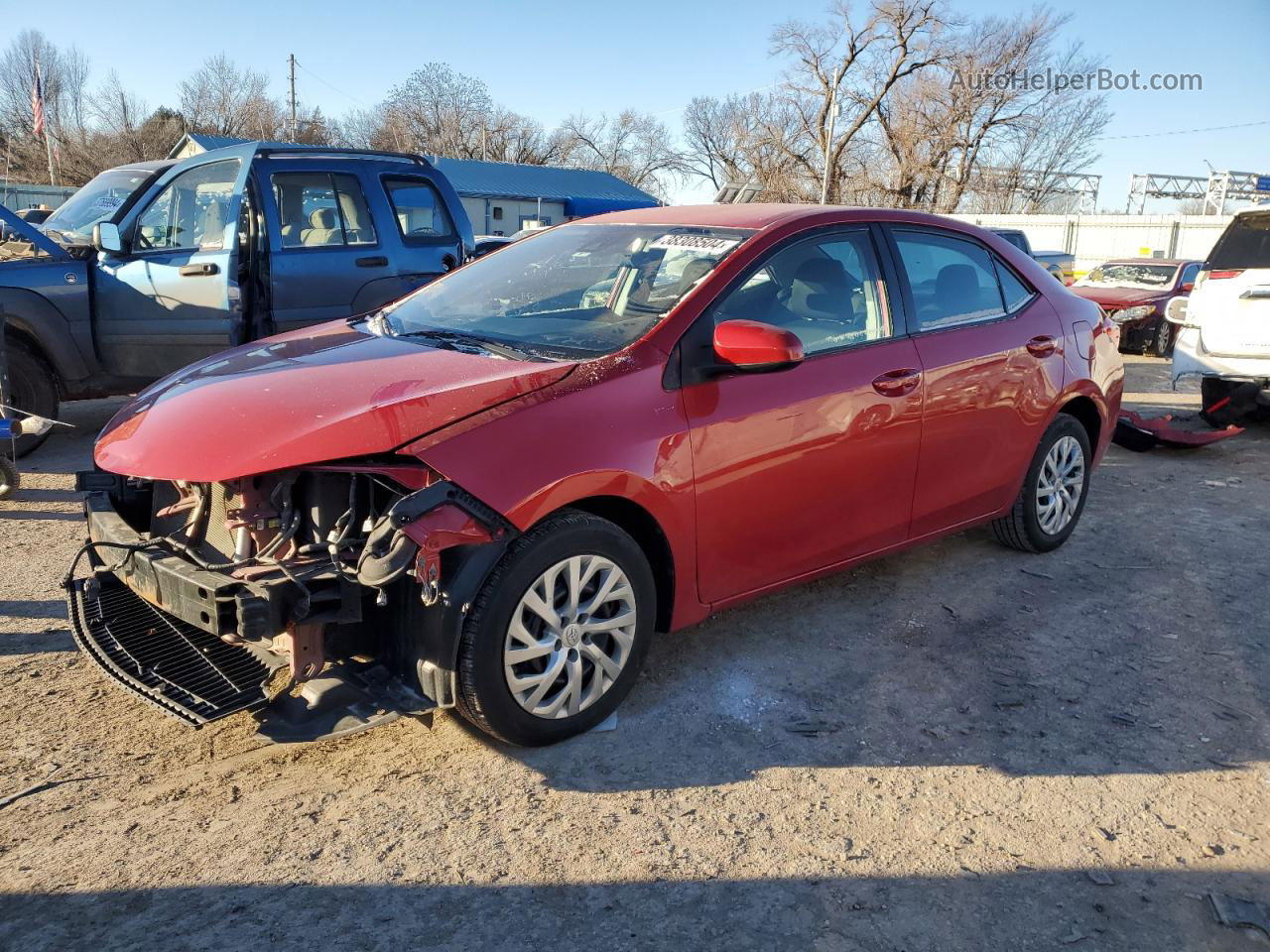 2017 Toyota Corolla L Red vin: 5YFBURHE7HP657073