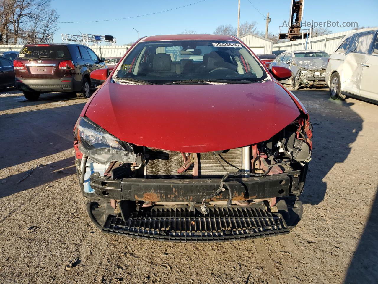 2017 Toyota Corolla L Red vin: 5YFBURHE7HP657073